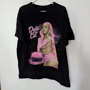 Official Doja Cat T Shirt Mens Black Crew Neck Hip Hop Music Pre Owned